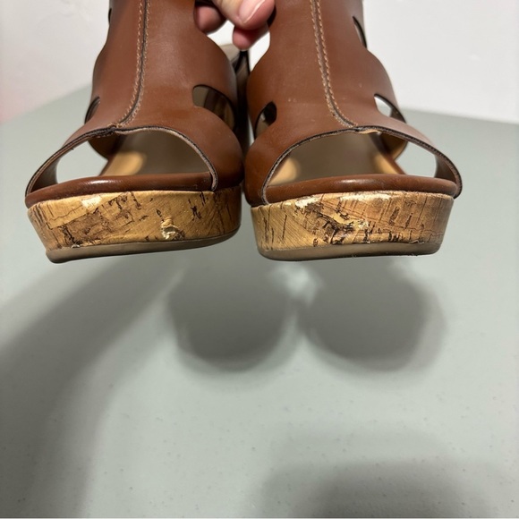 Franco Sarto Women's Wedge Sandals Platform Brown Cognac Size 8.5M Mantle - Picture 15 of 16